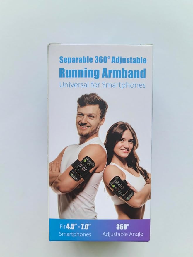 Cikyner Running Armband, 3 in 1 Running Phone Holder Sports Armband Bicycle Phone Holder 360° Rotatable & Detachable Running Phone Armband for 4.5-7'' iPhone Huawei for Gym Running Hiking