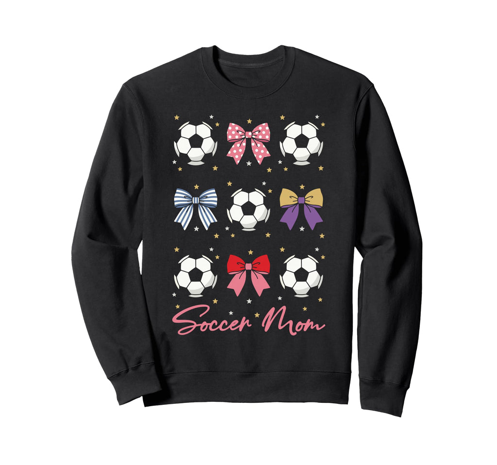 Soccer Bow Soccer Mom Sweatshirt - Trendy Graphic for Adults