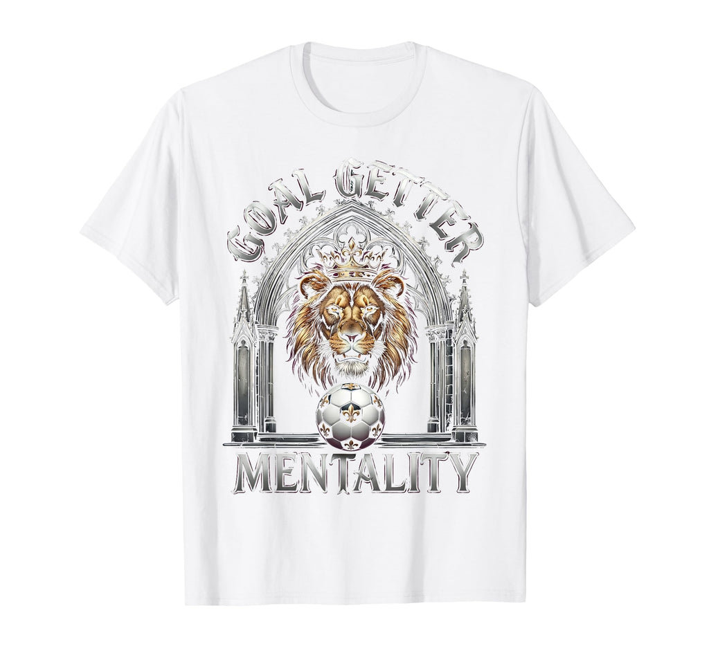 Goal Getter Mentality Womens Soccer T-Shirt - Minimalist Print for Adults