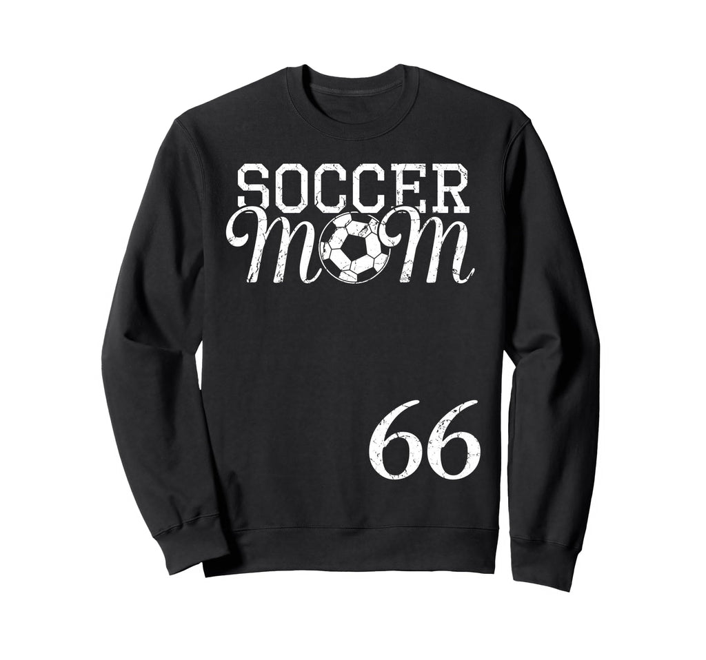 Soccer Mom Jersey Number 66 Sweatshirt - Fun Novelty Design Men Women