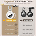Upgrade Waterproof 2 Pack Airtags Holder with Apple Airtags Keychain, Hard PC Air Tag Case, Anti-Scratch & Shock Air tag Holder, Men's Women's Keyrings & Keychains-White+Purple