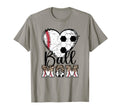 Ball Mom Heart Soccer Baseball Mom T-Shirt - Streetwear Style Men Women