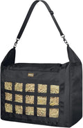 Hay Bag for Horses,Slow Feeder for Horse/Donkey/Goat, Premium 1680D Oxford Cloth,Easy to Fill and Hang with Extra Large Opening（Black）