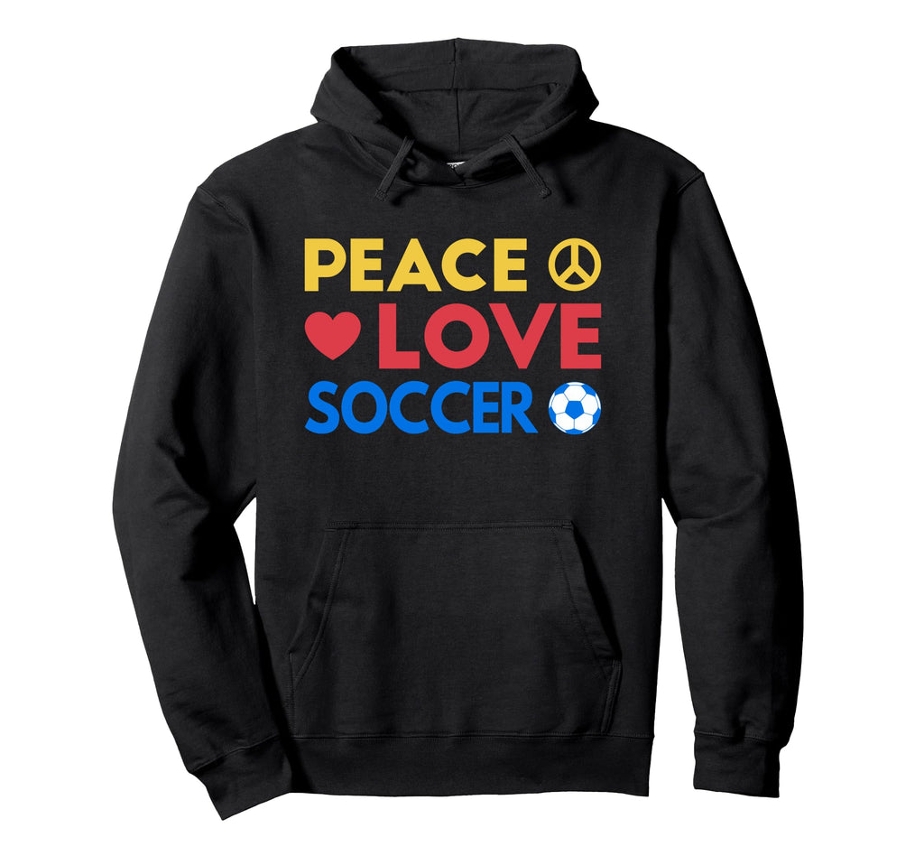Peace Love Soccer Funny Soccer Mom Hoodie - Streetwear Style for Adults
