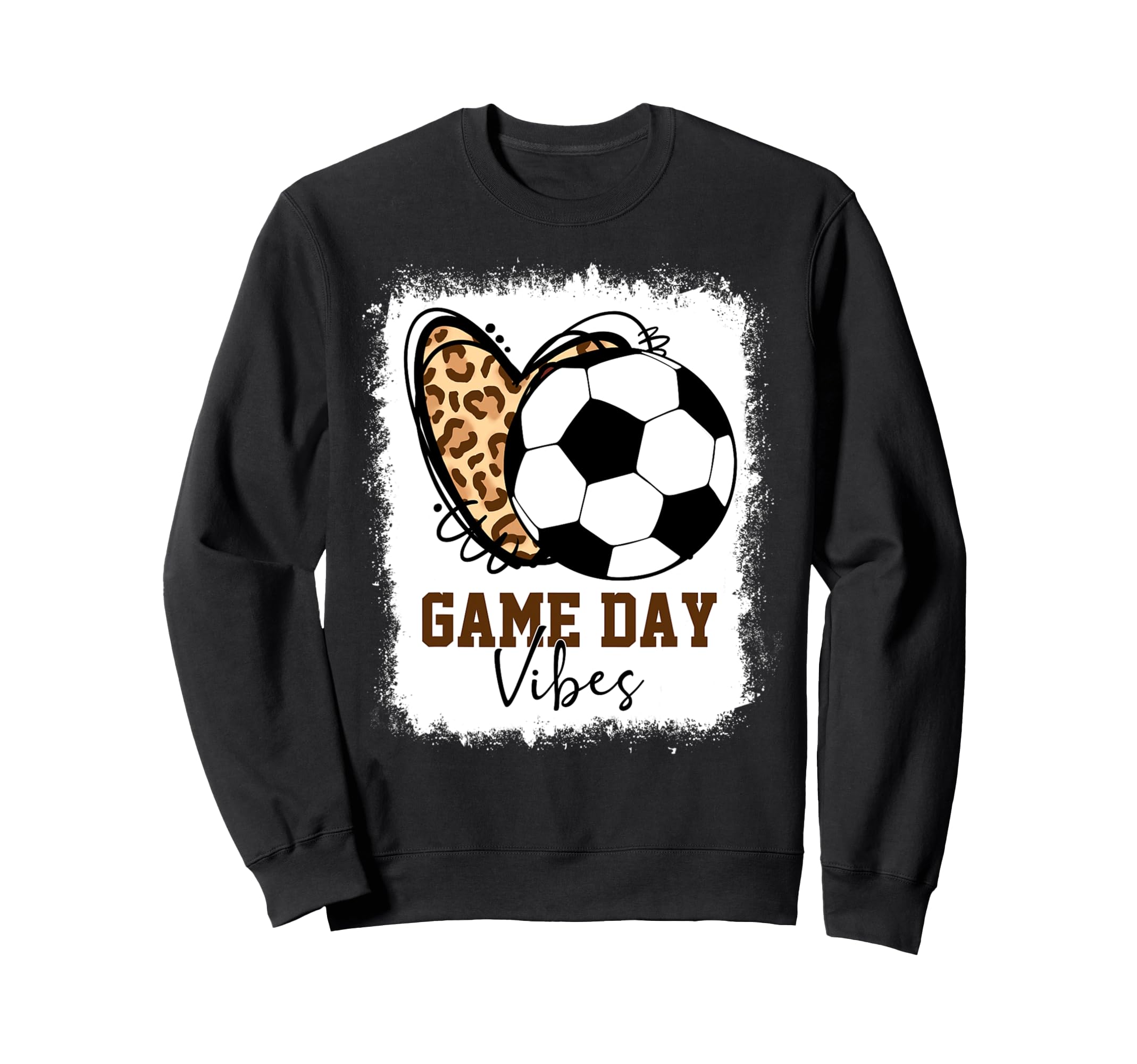 Bleached Soccer Game Day Vibes Sweatshirt - Graphic Print for Adults