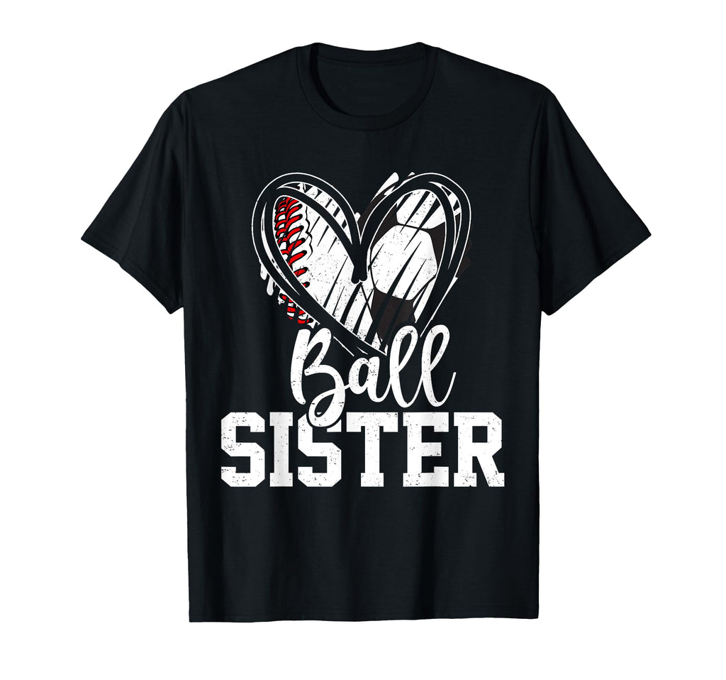 Ball Sister Heart Baseball Soccer Ball Hoodie - Custom Art Print Men Women