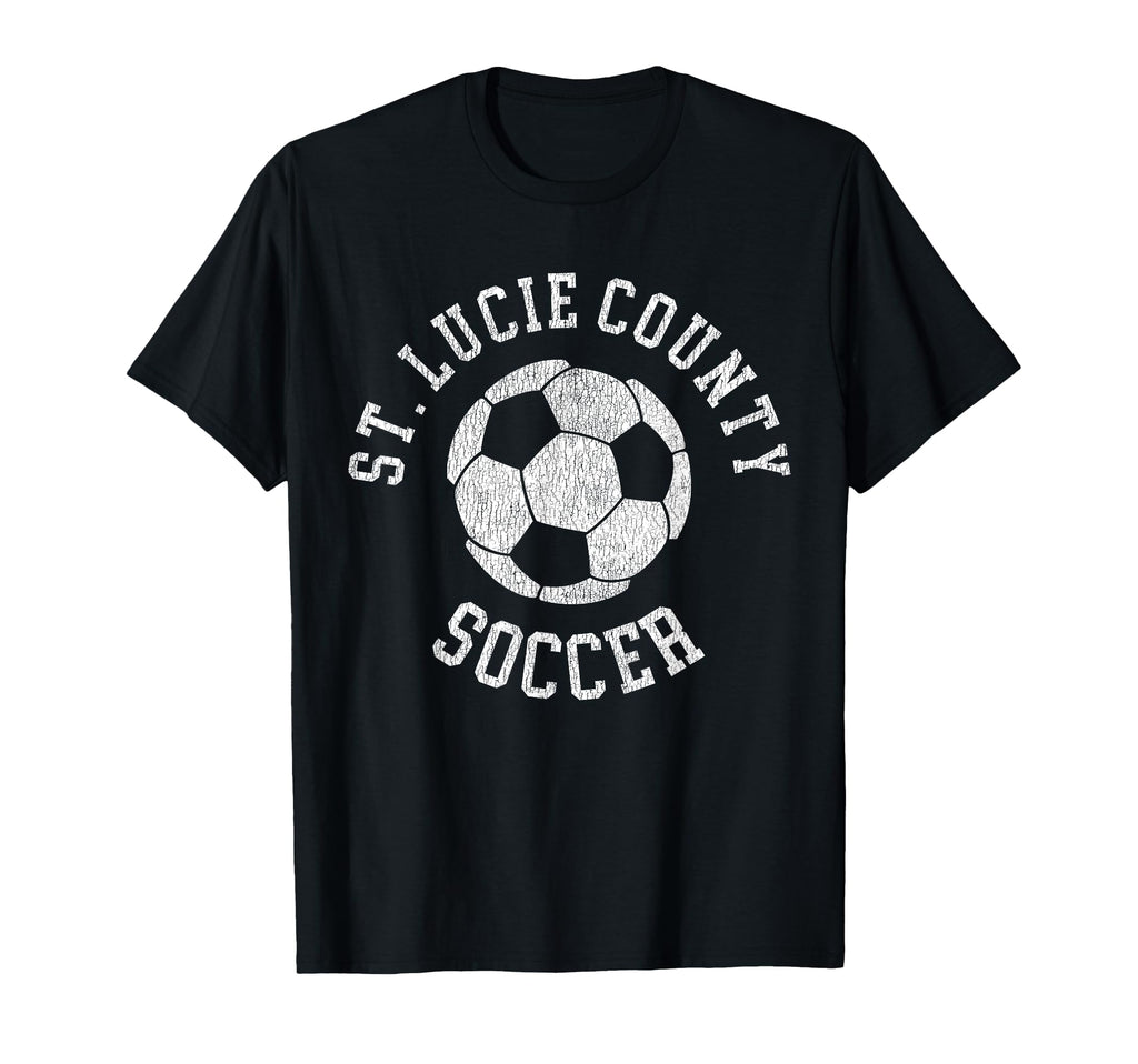 St Lucie County Soccer Distressed 90S T-Shirt - Streetwear Style Unisex