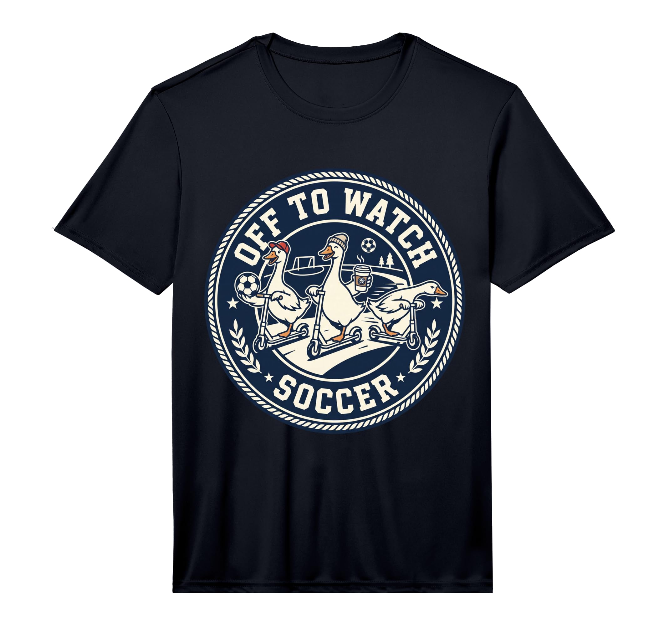 Off To Watch Soccer Silly Goose T-Shirt - Casual Everyday Wear Men Women