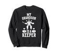 My Grandson Hockey Keeper Grandma Sweatshirt - Graphic Print for Adults