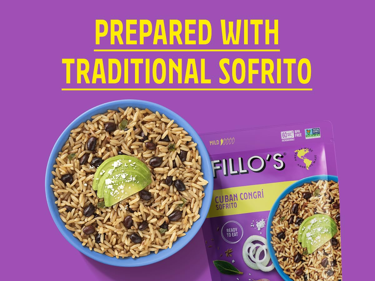 Fillo's, Cuban Congri Rice & Beans, Pack of 6, 8 Oz