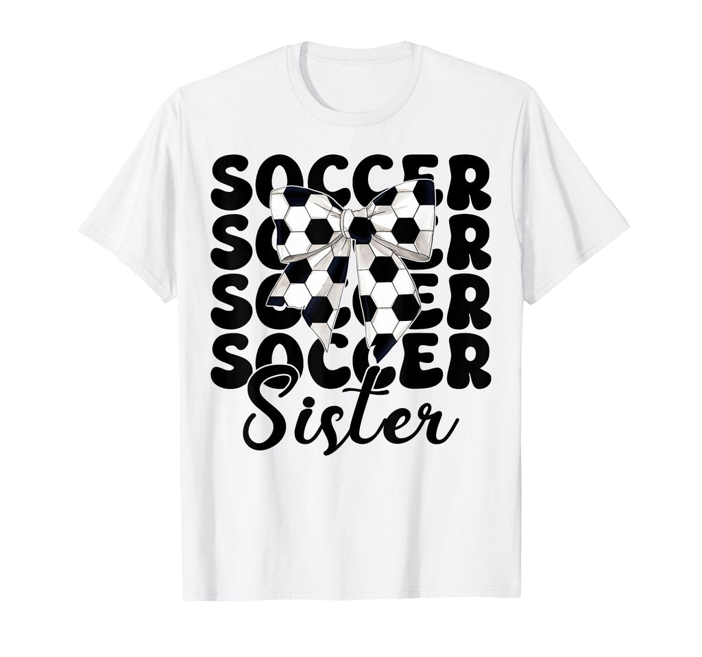 Soccer Sister Soccer Sis Coquette Bow T-Shirt - Streetwear Style for Adults