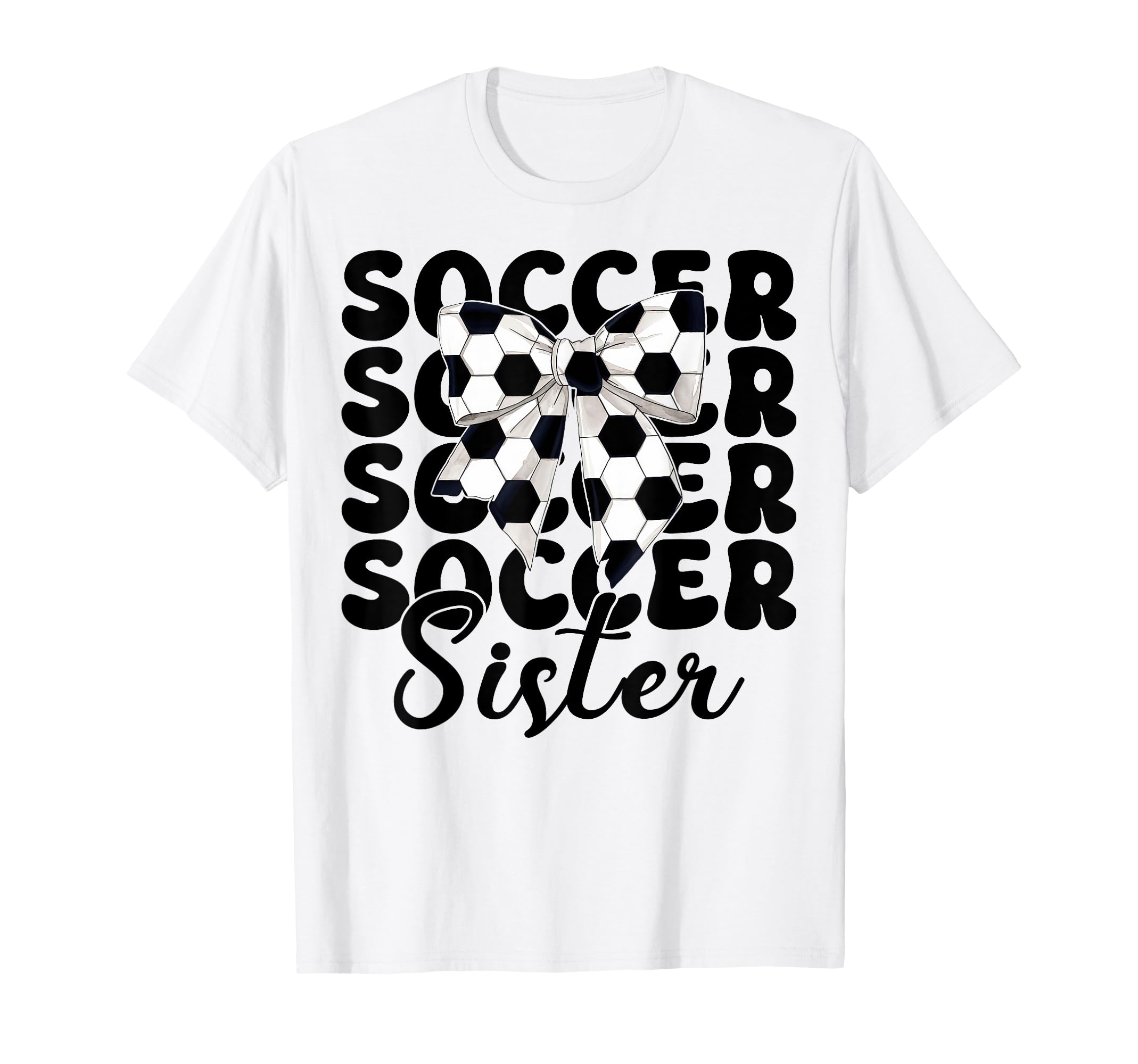 Soccer Sister Soccer Sis Coquette Bow T-Shirt - Streetwear Style for Adults