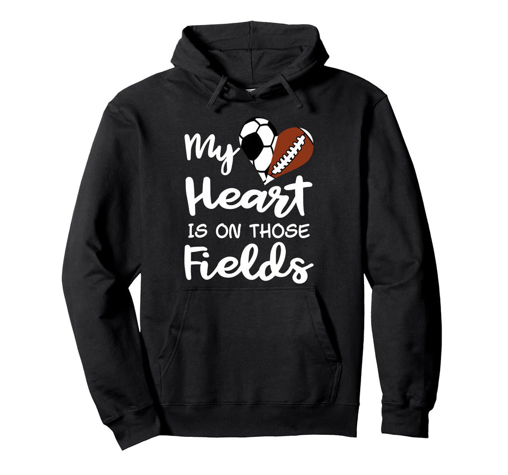 My Heart Is Those Fields Funny Soccer Hoodie - Unique Graphic for Adults