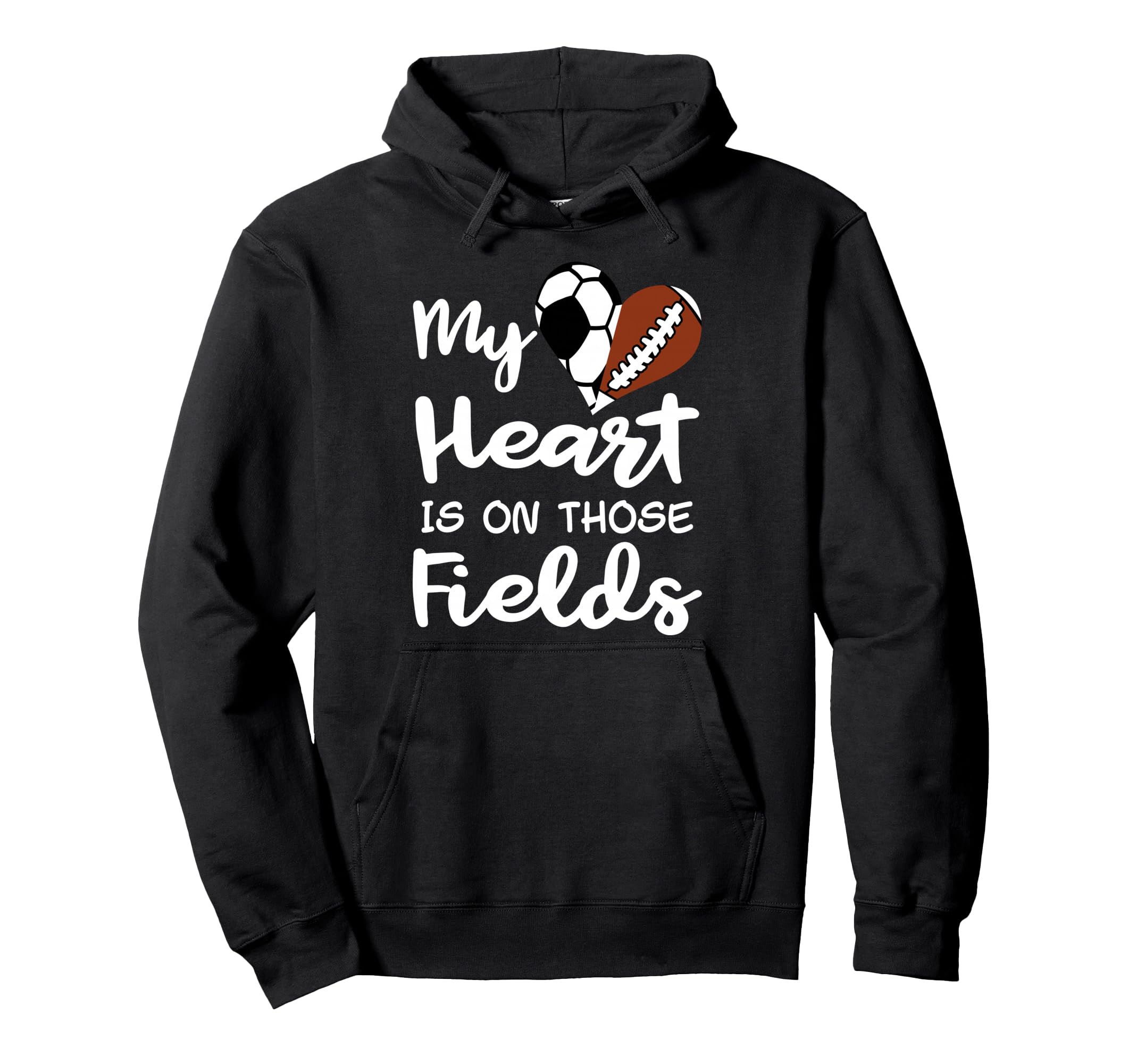 My Heart Is Those Fields Funny Soccer Hoodie - Unique Graphic for Adults