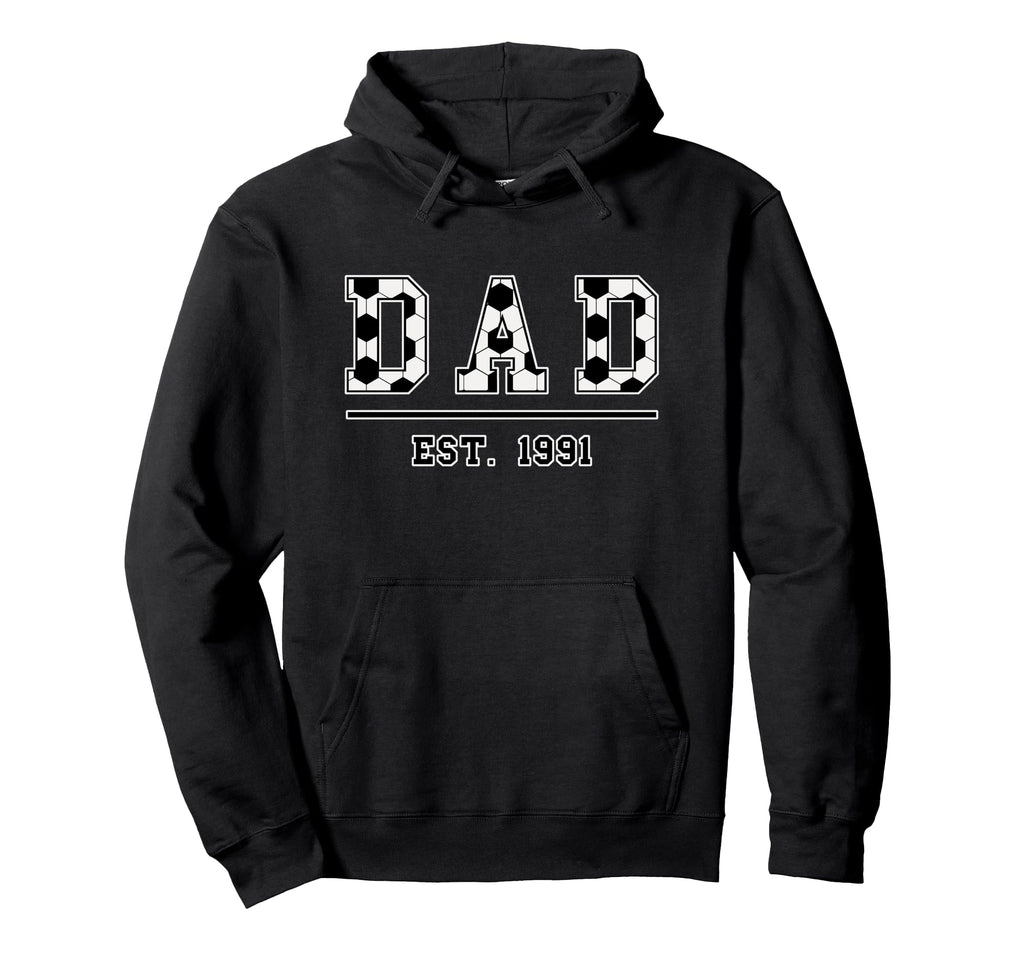Dad Est 1991 Funny Sports Year Hoodie - Trendy Graphic for Adults