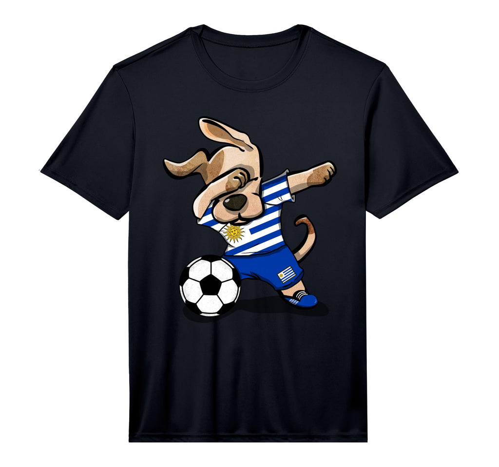 Dabbing Dog Uruguay Soccer Fans Jersey T-Shirt - Graphic Print Unisex