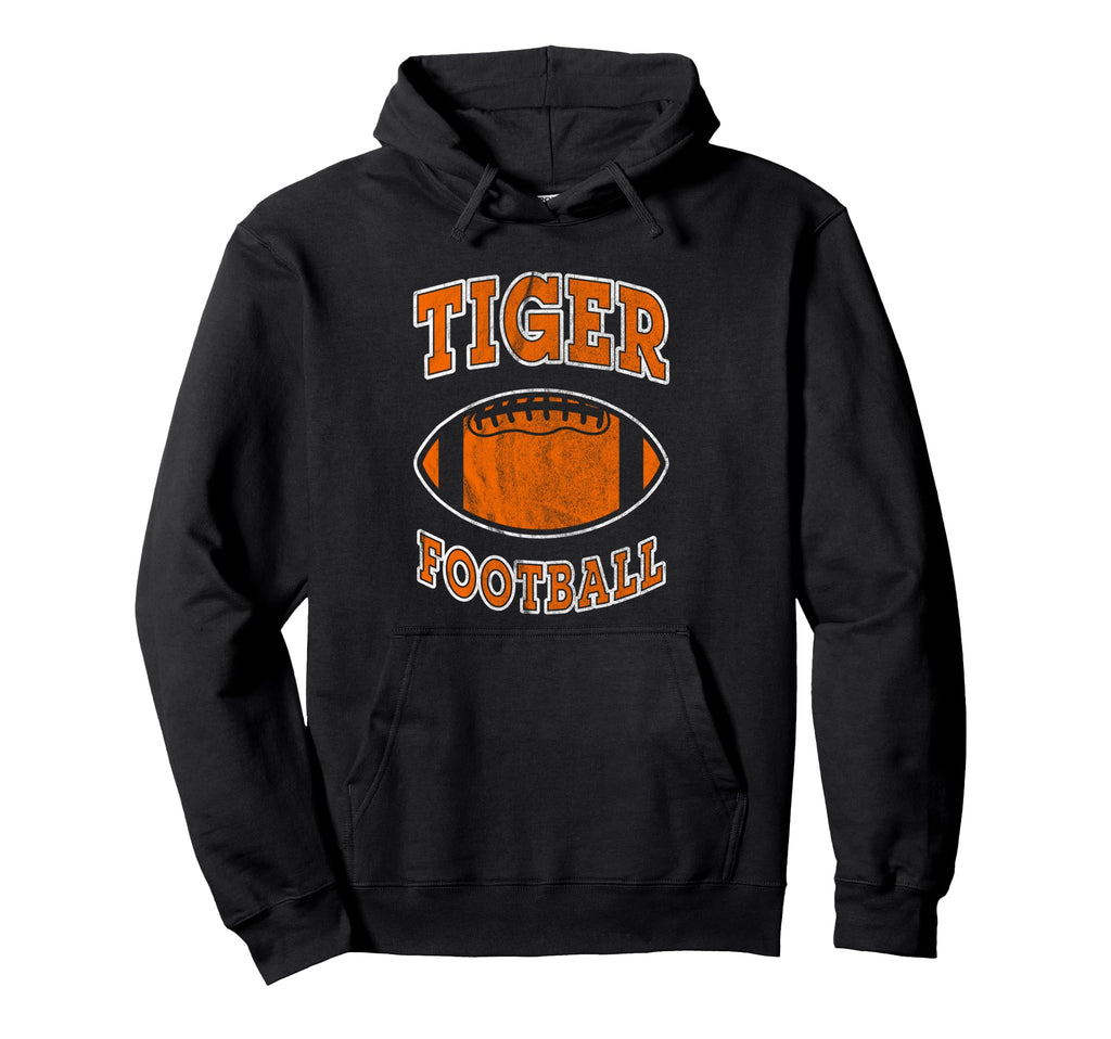 Tiger Football Distressed Hoodie - Unique Graphic Unisex