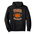 Tiger Football Distressed Hoodie - Unique Graphic Unisex