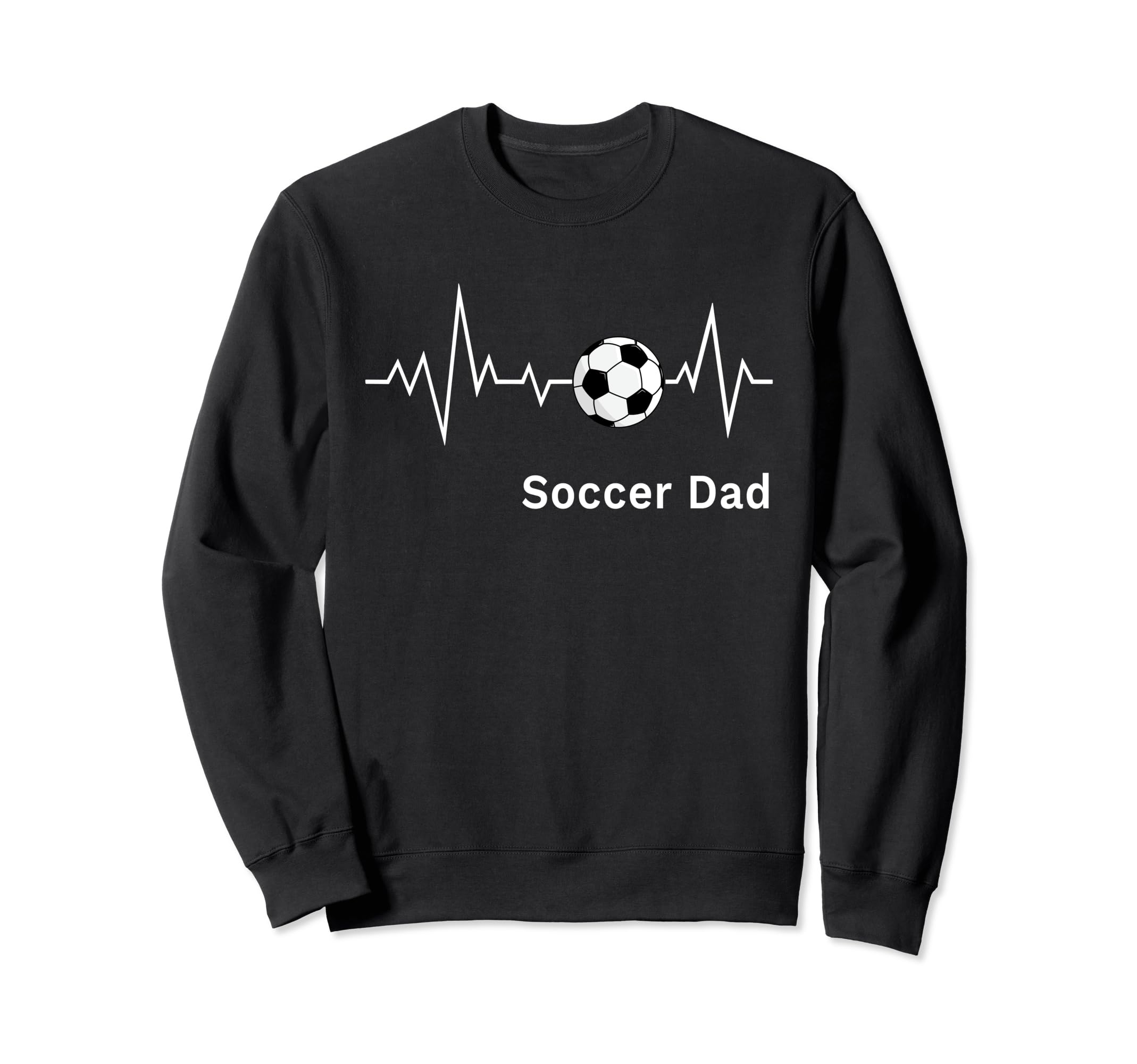 Soccer Papa Soccer Dad Heartbeat Sweatshirt - Minimalist Print Unisex