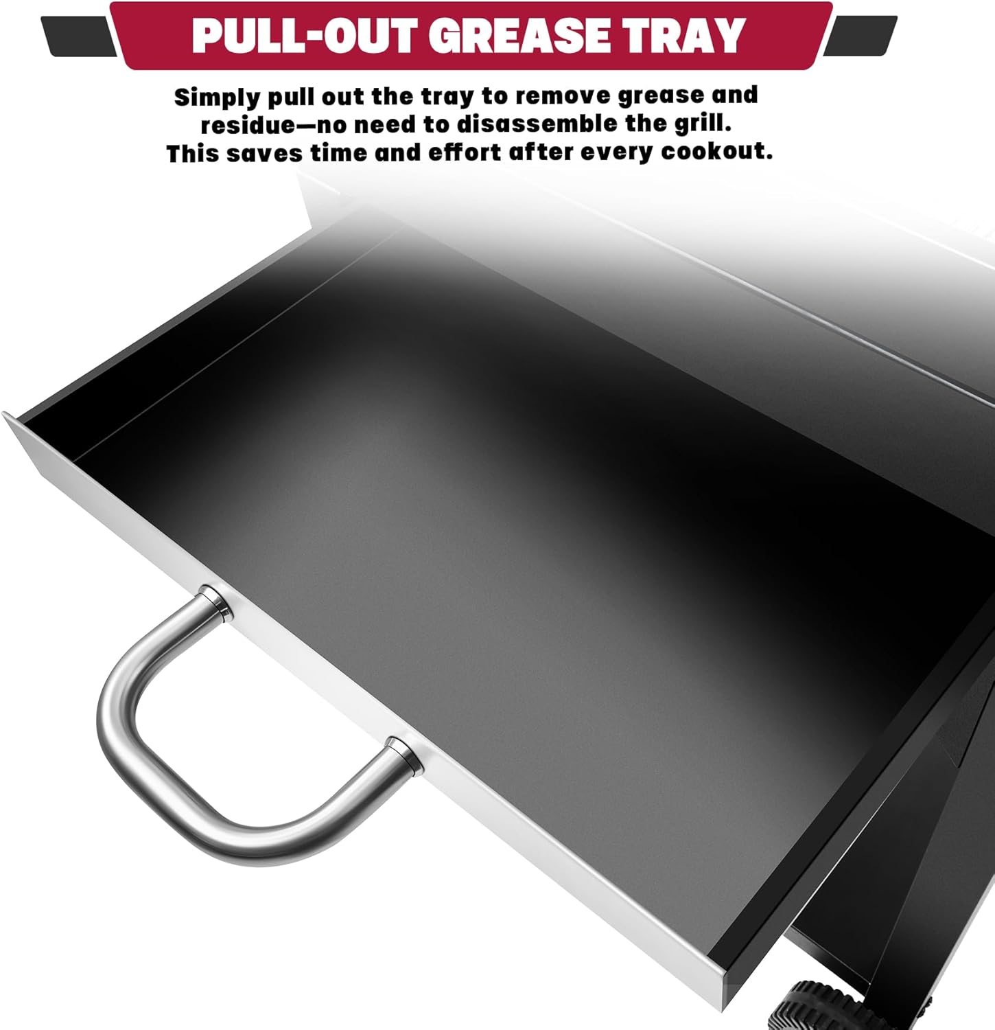 Charcoal Grill, BBQ Grill Charcoal Grill with Pull-Out Grease Tray for Outdoor Patio Backyard (Black)
