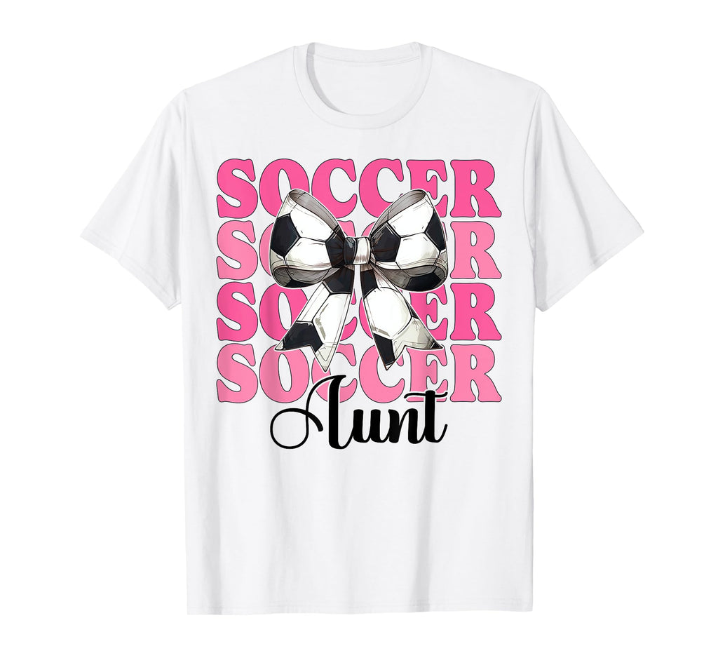 Womens Coquette Bow Ribbon Soccer T-Shirt - Fun Novelty Design Men Women