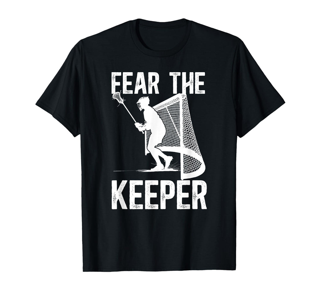 Fear Lacrosse Keeper Lacrosse T-Shirt - Minimalist Print Men Women