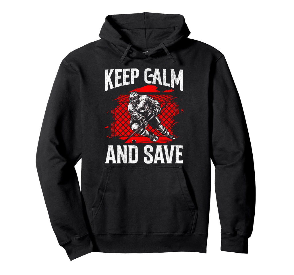 Ice Hockey Goalie Goalkeeper Keep Calm Hoodie - Streetwear Style Men Women