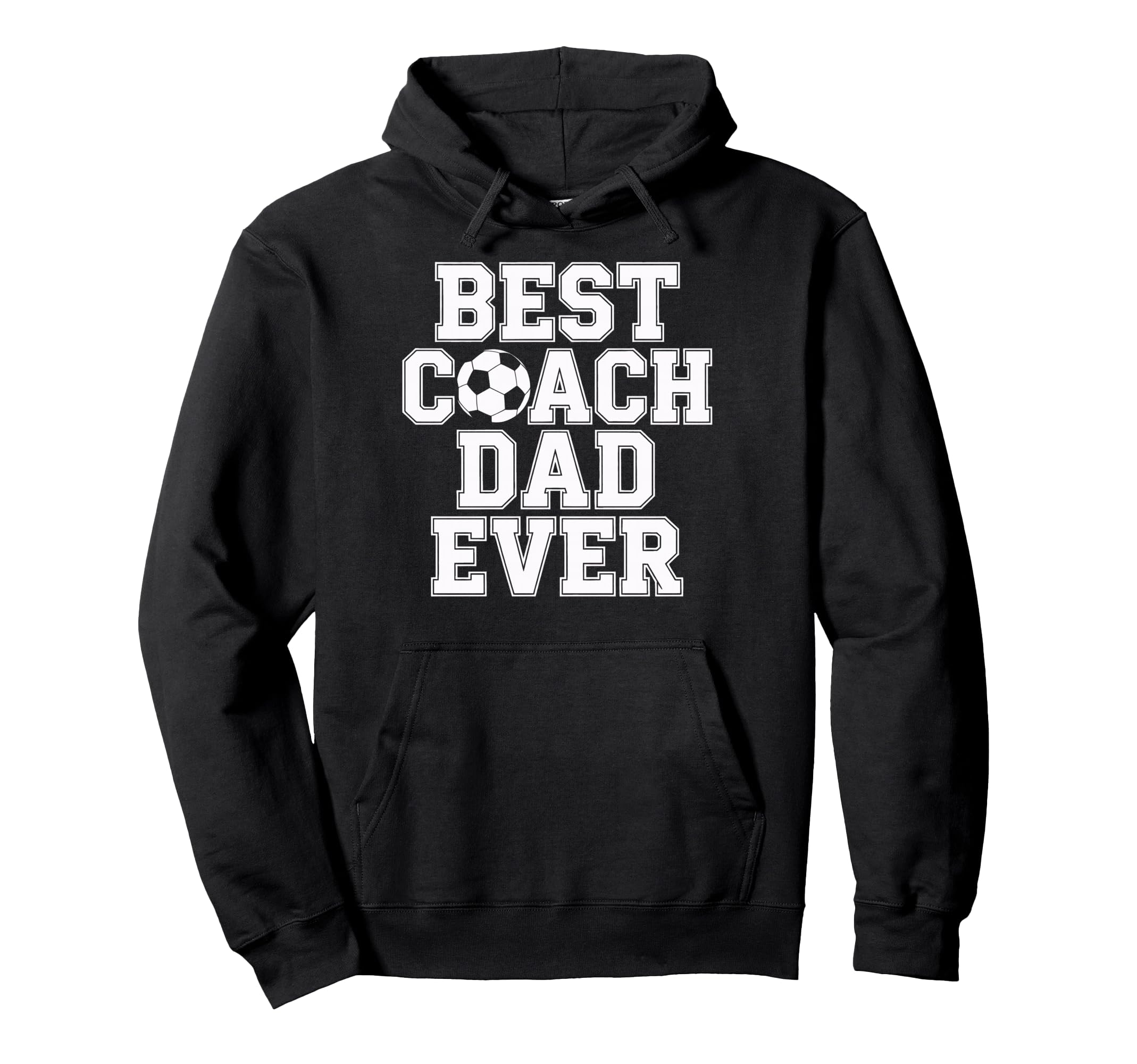 Best Coach Dad Ever Soccer Enthusiast Hoodie - Fun Novelty Design Unisex