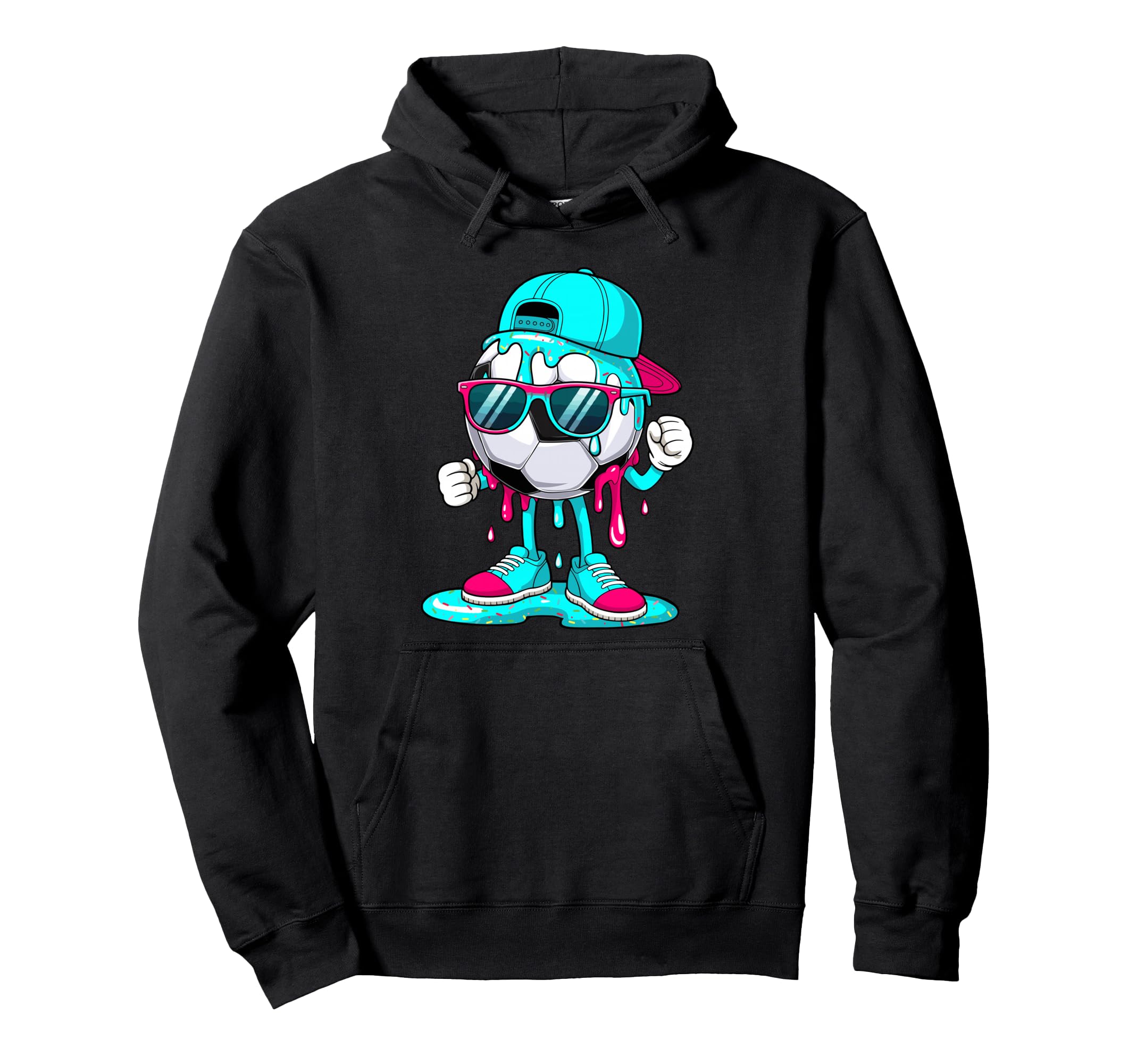 Funny Dripping Soccer Sunglasses Soccer Hoodie - Novelty Apparel Men Women