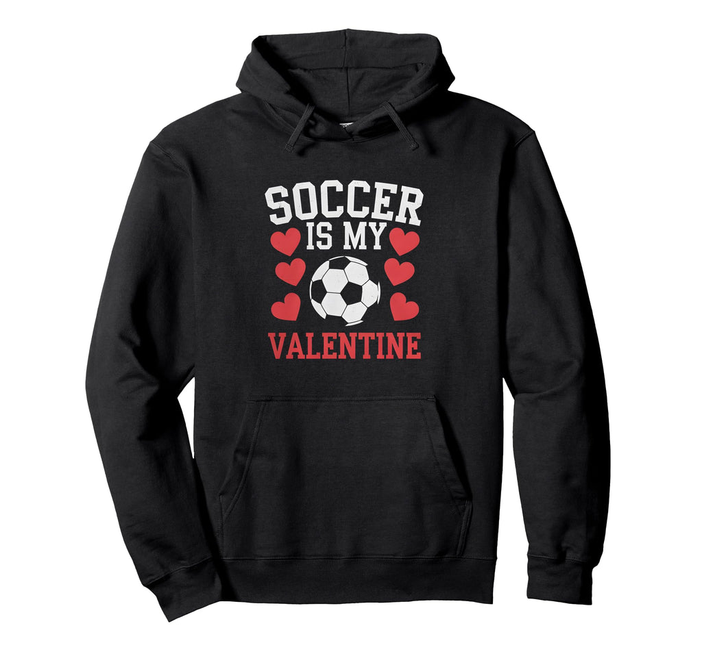 Love Soccer Heart Valentine Sports Hoodie - Casual Everyday Wear Unisex