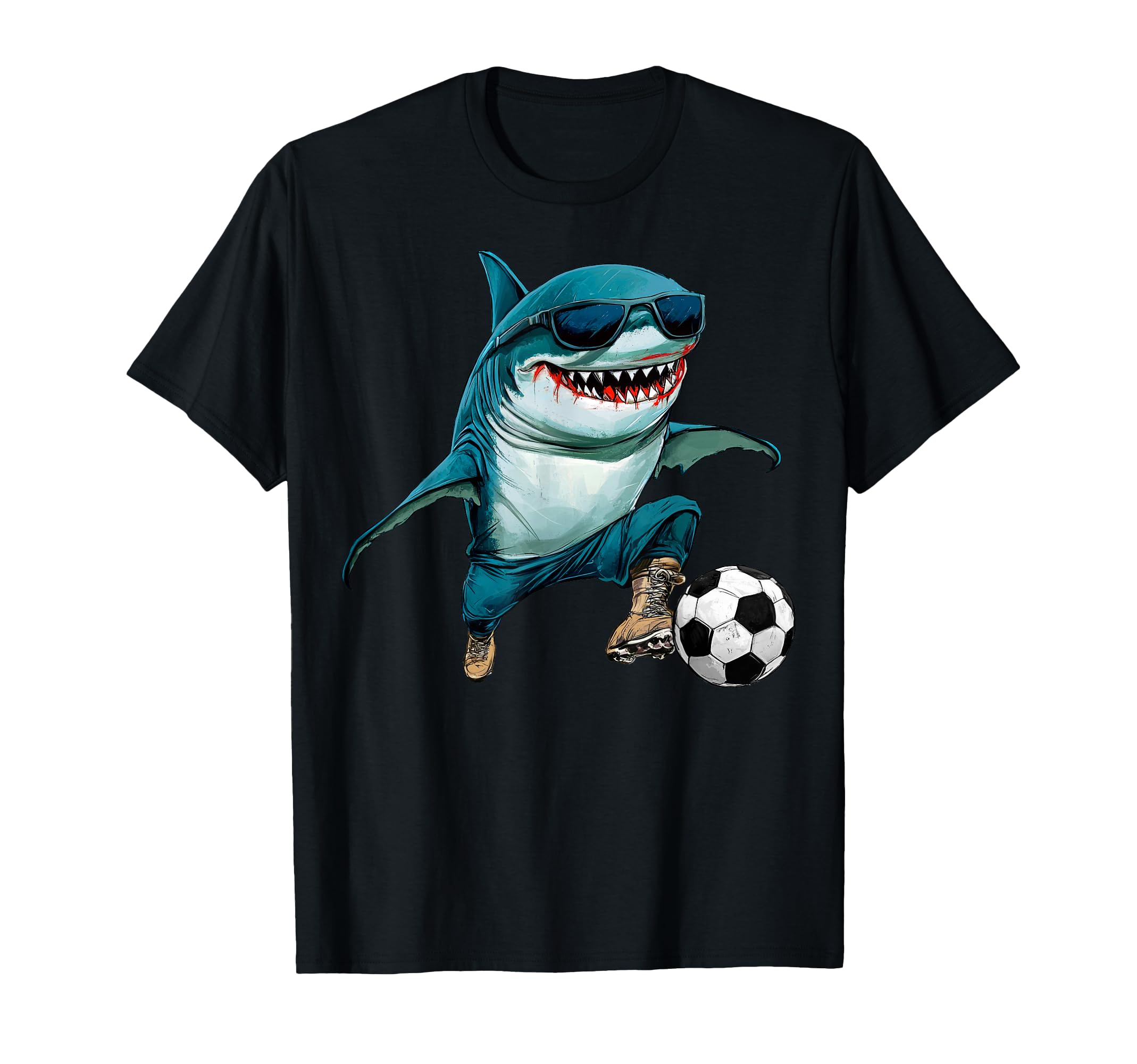 Football Shark T-Shirt - Minimalist Print Men Women