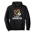 Soccer Daughter Leopard Heart Colorful Hoodie - Unique Graphic Men Women