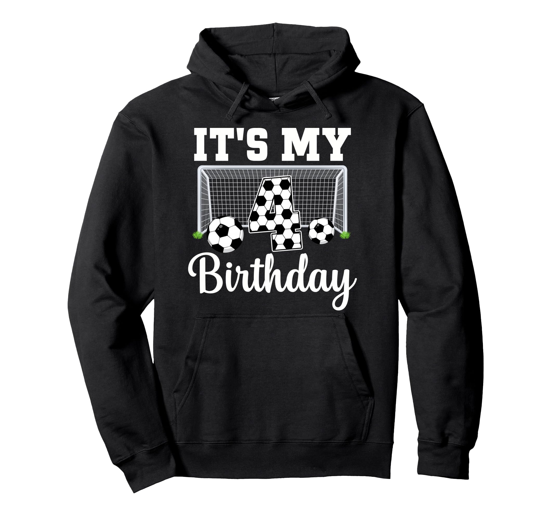 Its My 4Th Birthday Soccer 4 Year Old Hoodie - Custom Art Print Unisex