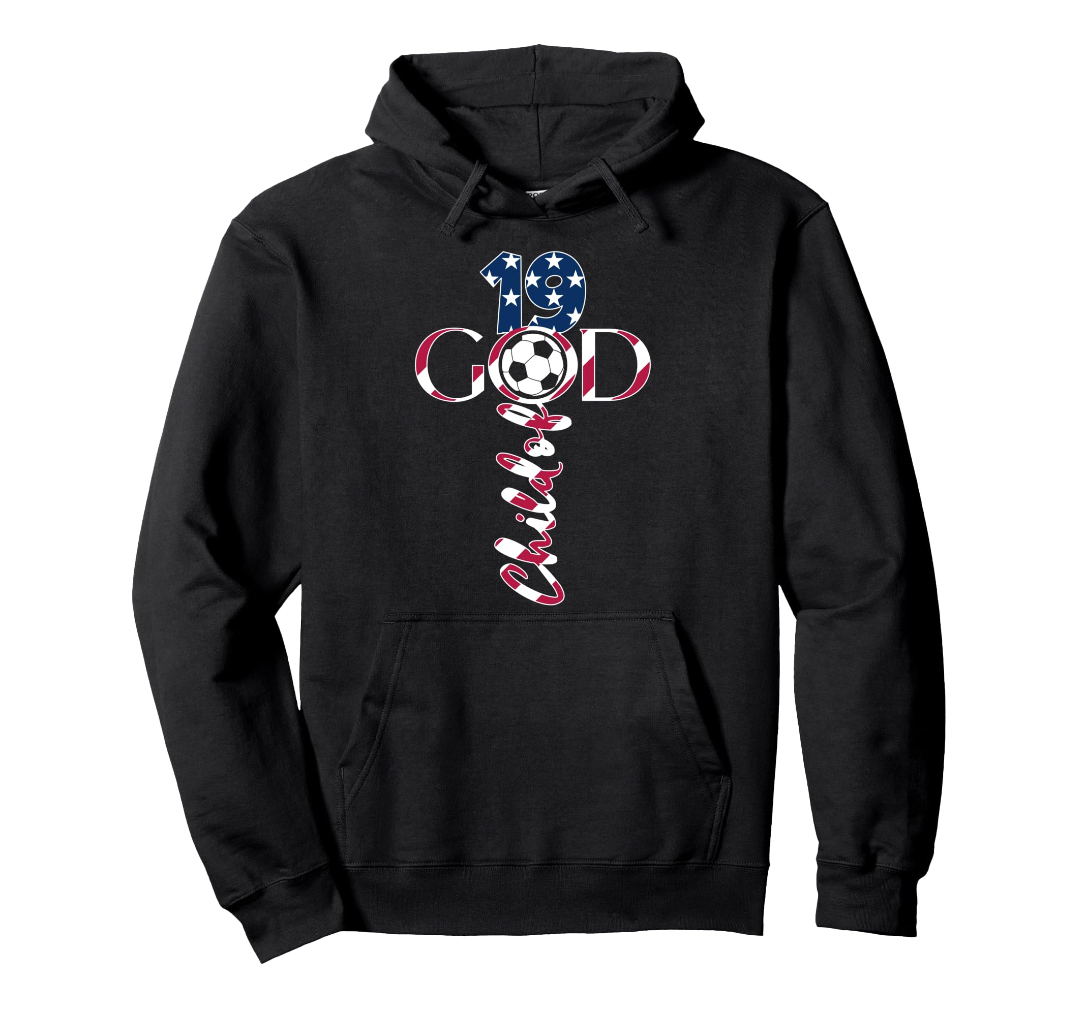 Jesus 19 Years Child God Soccer 19Th Hoodie - Aesthetic Graphic Unisex
