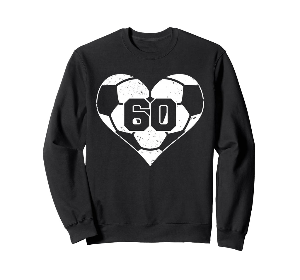 Soccer Heart Number 60 Jersey Sweatshirt - Fun Novelty Design Men Women