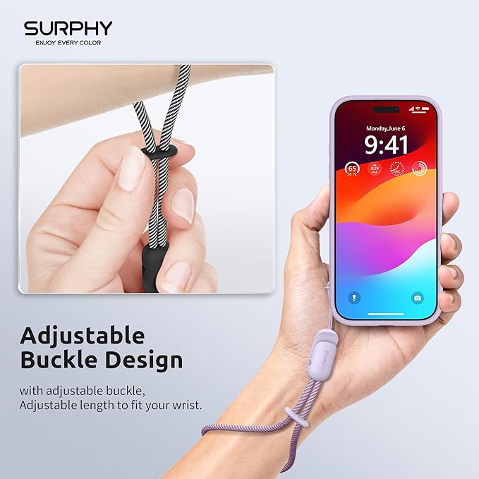 SURPHY 3 Pack Phone Wrist Strap with CellPhone Tether Tab, Cellphone Lanyard, Phone Strap with 2-Color Braided, Wrist Lanyard