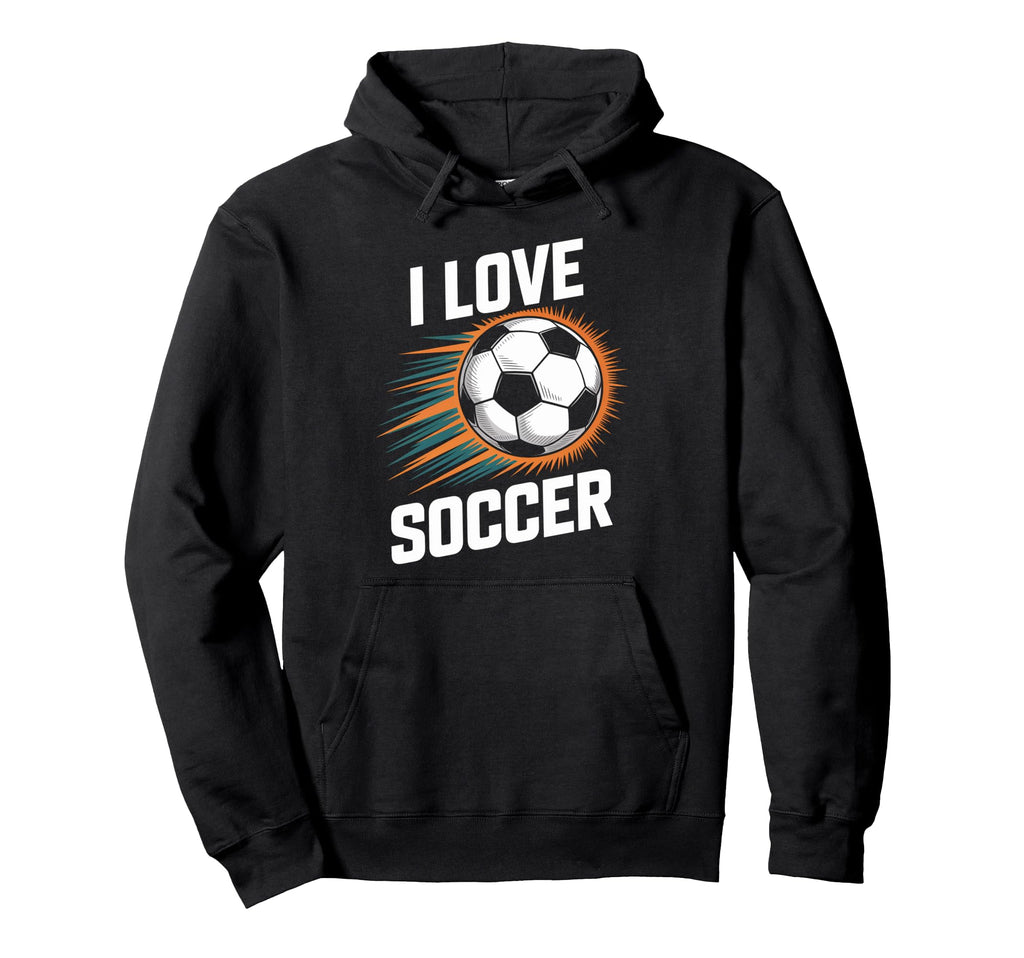 I Love Soccer Vibrant Ball Explosion Hoodie - Trendy Graphic for Adults