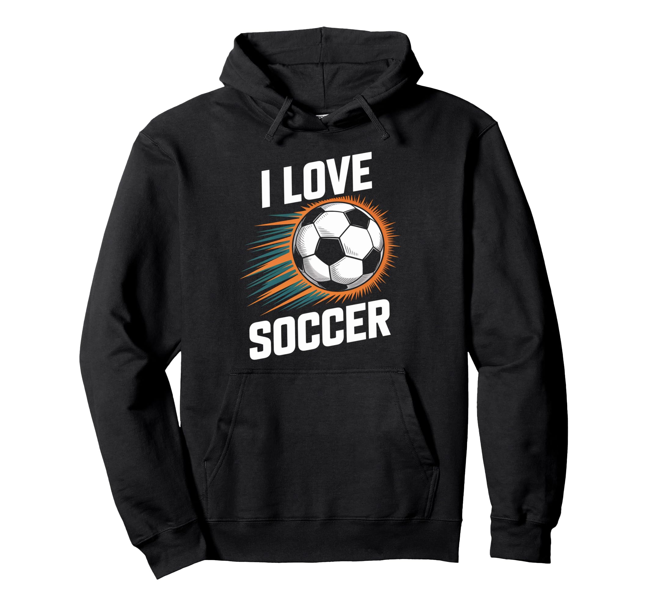 I Love Soccer Vibrant Ball Explosion Hoodie - Trendy Graphic for Adults
