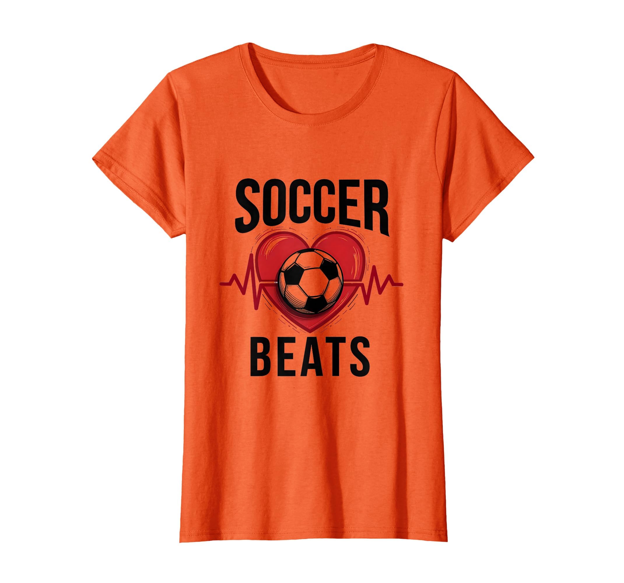 Soccer Heart Beats Passionate Fan T-Shirt - Minimalist Print for Adults