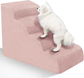 Dog Stairs for Small Dogs - High Density Foam Pet Steps, Extra Wide Dog Ramp with Non-Slip Bottom for High Beds, Couch and Sofa, Best for Dogs Injured, Older Doggy Cats,4 Stpes, Pink