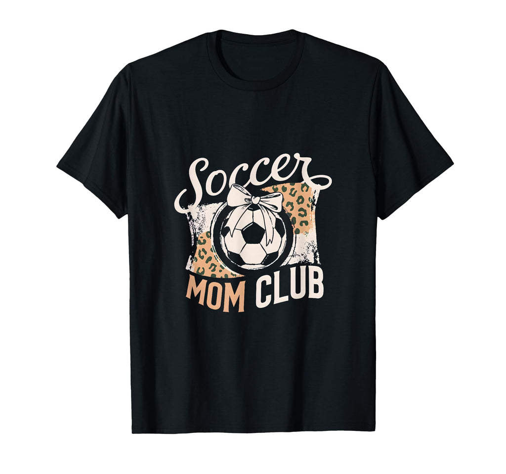 Soccer Mom Club Leopard Bow Mama Pride T-Shirt - Custom Art Print Men Women