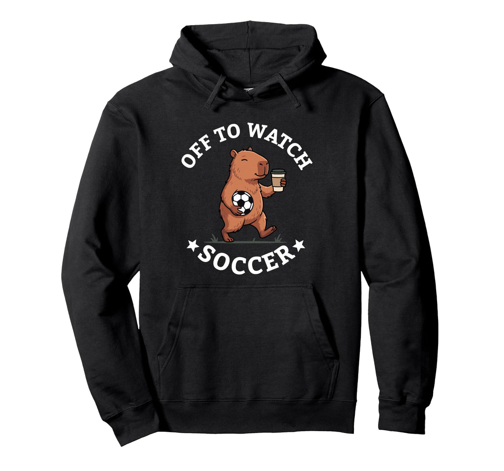 Off To Watch Soccer Mom Funny Hoodie - Minimalist Print for Adults