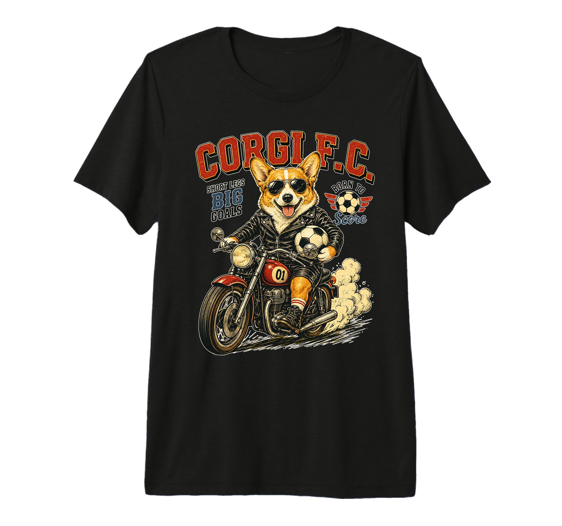 Pembroke Welsh Corgi Motorbike Love T-Shirt - Trendy Graphic Unisex