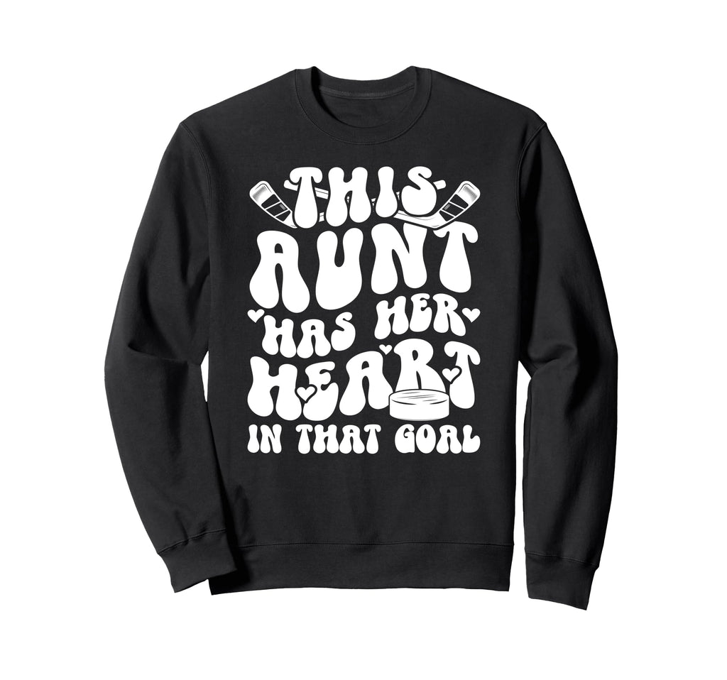 Groovy Hockey Goalie Aunt Hockey Sweatshirt - Graphic Print Men Women