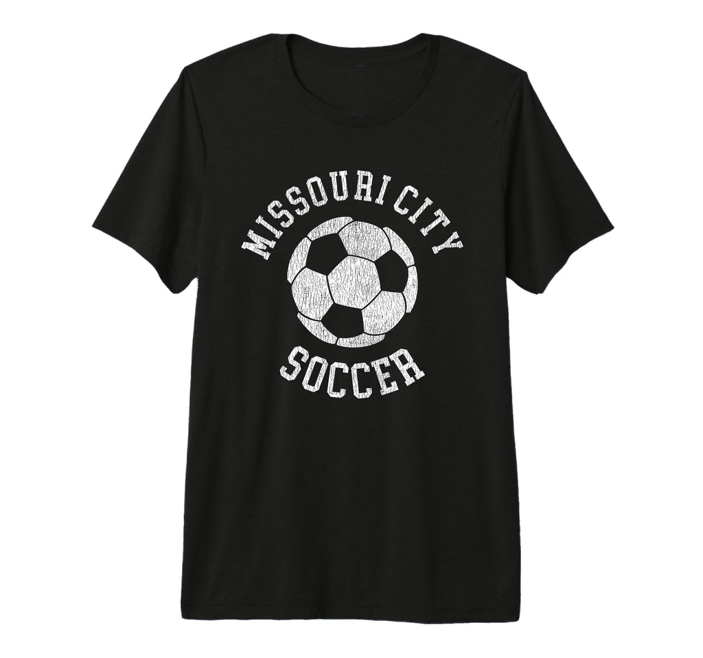 Missouri City Soccer Distressed 90S Tri T-Shirt - Trendy Graphic Men Women