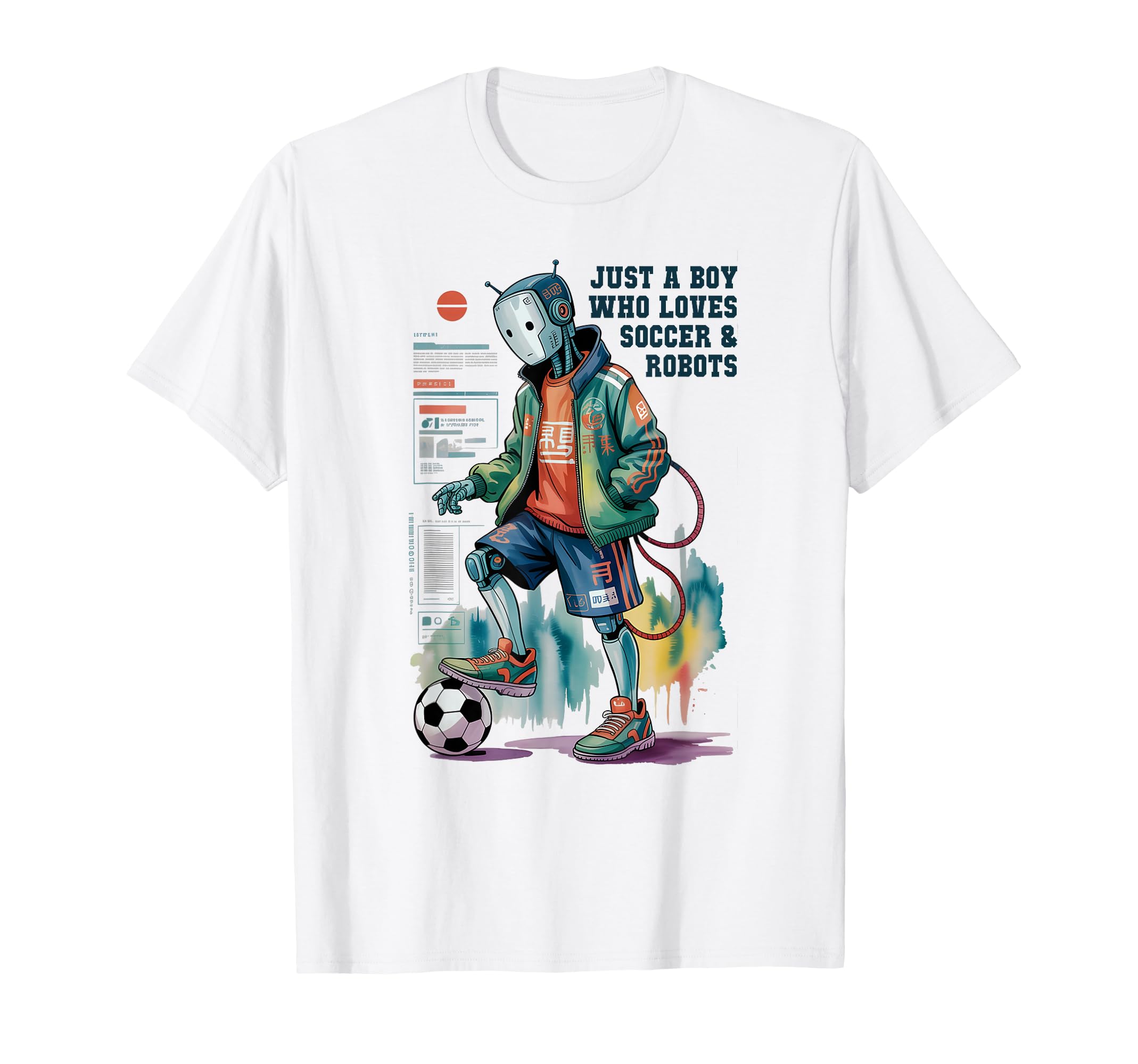 Just Who Loves Soccer Robots Play Game T-Shirt - Fun Novelty Design Unisex