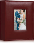 RECUTMS Photo Album 200 Pocket Album Black Page Leather Cover 4x6 Photo Sleeves Boy Girl Family Wedding Photo Albums Wedding Holiday （Brown）