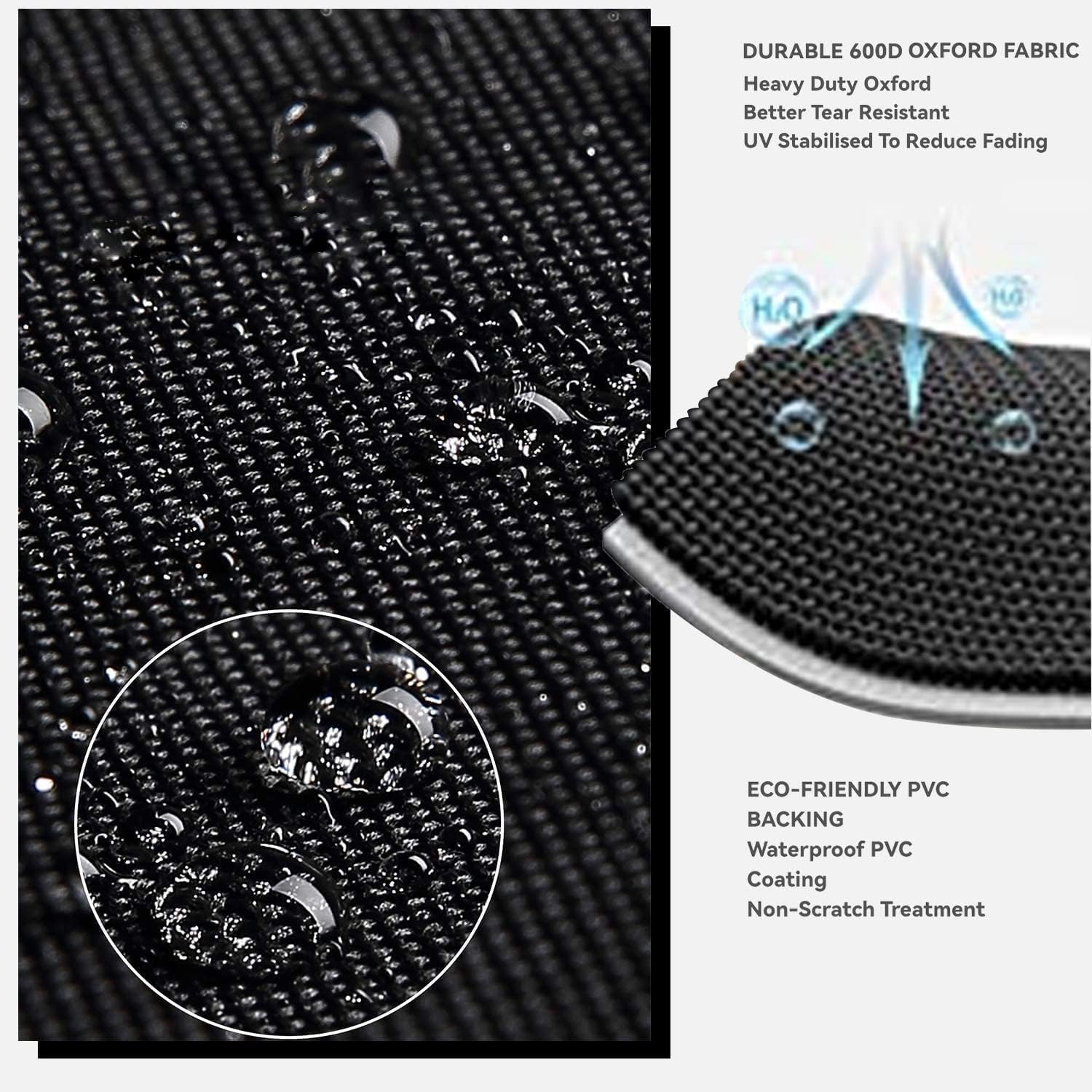 Outdoor Patio Square Table Cover 42 inch Black Heavy Duty Waterproof Cover for Square Slatted Tabletop