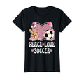 Peace Love Soccer Lover Outfit Cheetah T-Shirt - Trendy Graphic Men Women