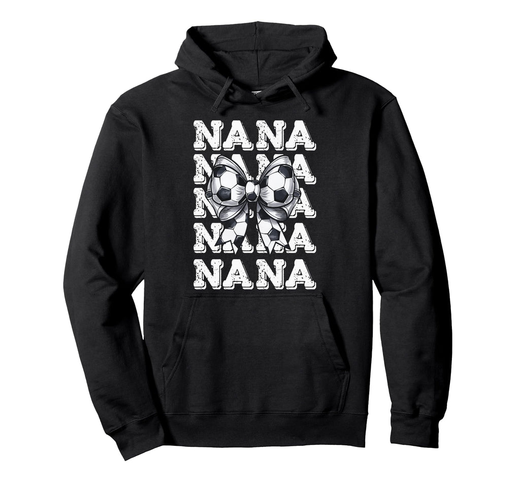 Coquette Soccer Nana Matching Family Bow Hoodie - Graphic Print for Adults